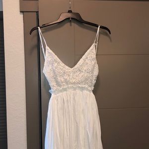 New Maxi Boho open back white crochet dress